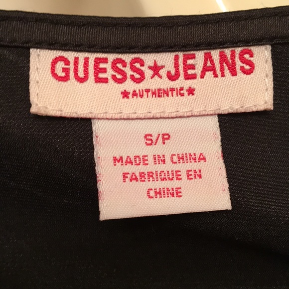 Guess Dress Small Silky Black and Mauve print - Picture 3 of 4